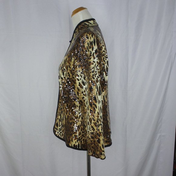 aDRESSing Woman Leopard Print Zip Blouse L - Picture 4 of 7